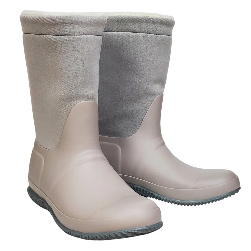 NWT Hunter original insulated roll top sherpa rain boots gray winter outdoor
